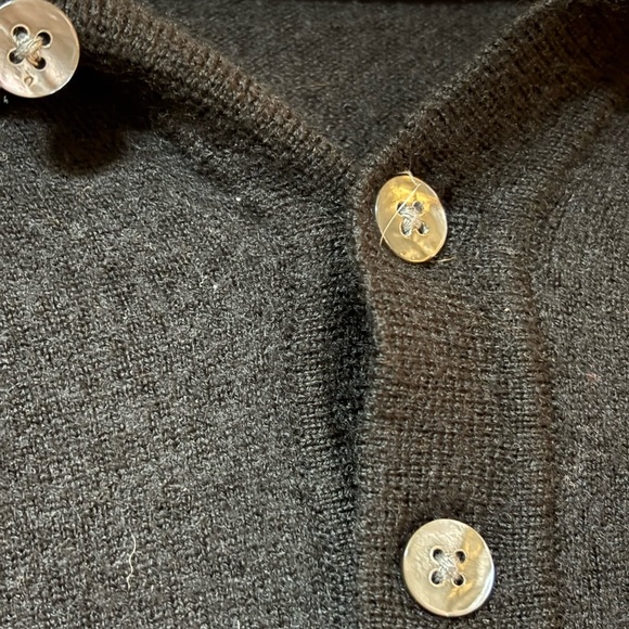 100% Merino Wool  Alfani Men's Dark Sweater with Buttoned Collar - Picture 7 of 8